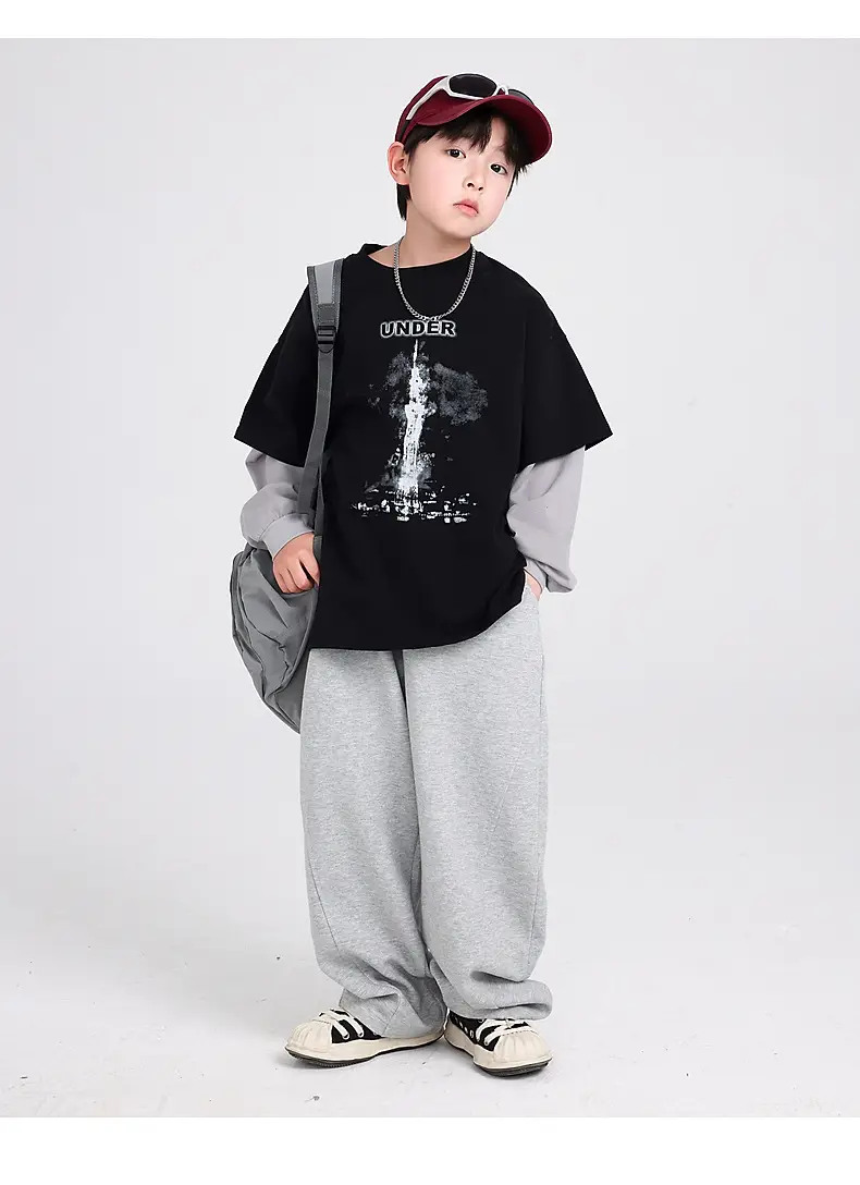 Boys Spring & Autumn Fake Cotton T-Shirt 290G New Style — feature 14