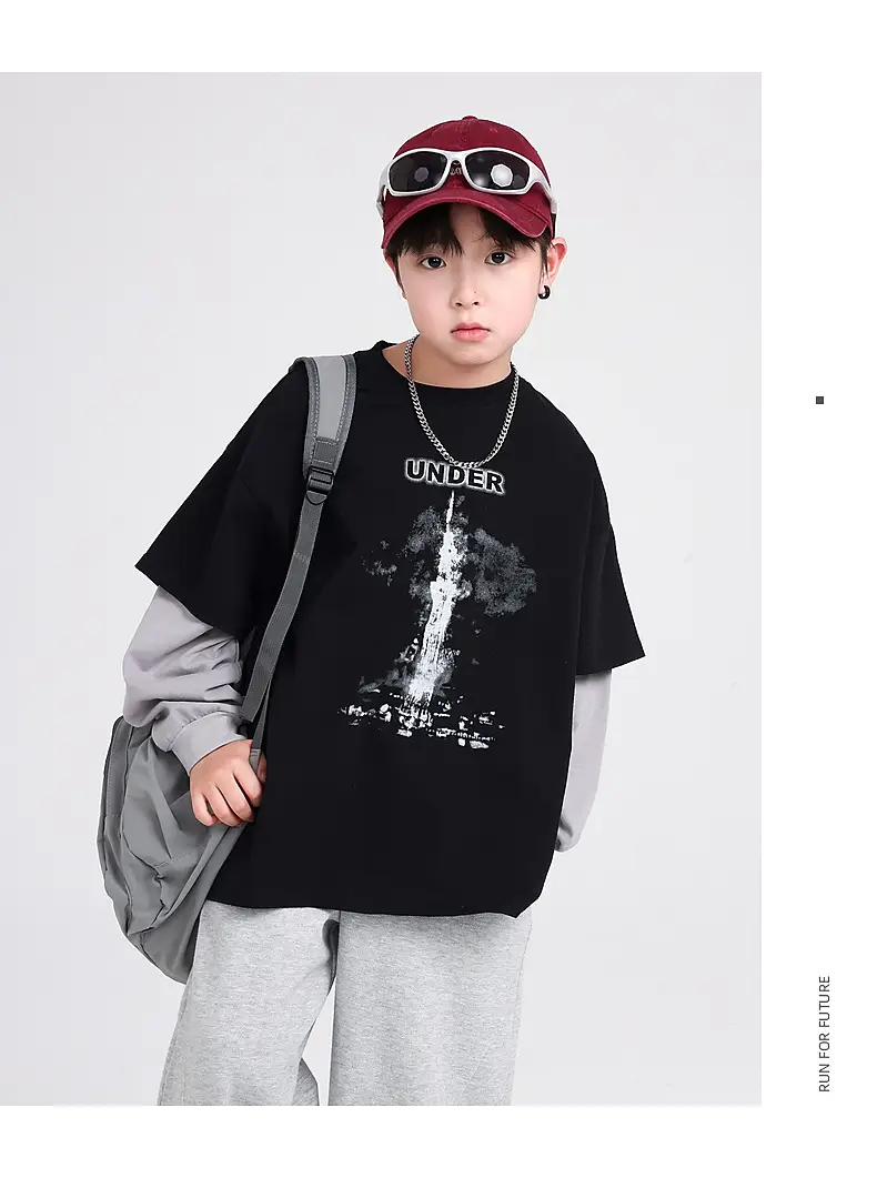 Boys Spring & Autumn Fake Cotton T-Shirt 290G New Style — feature 15