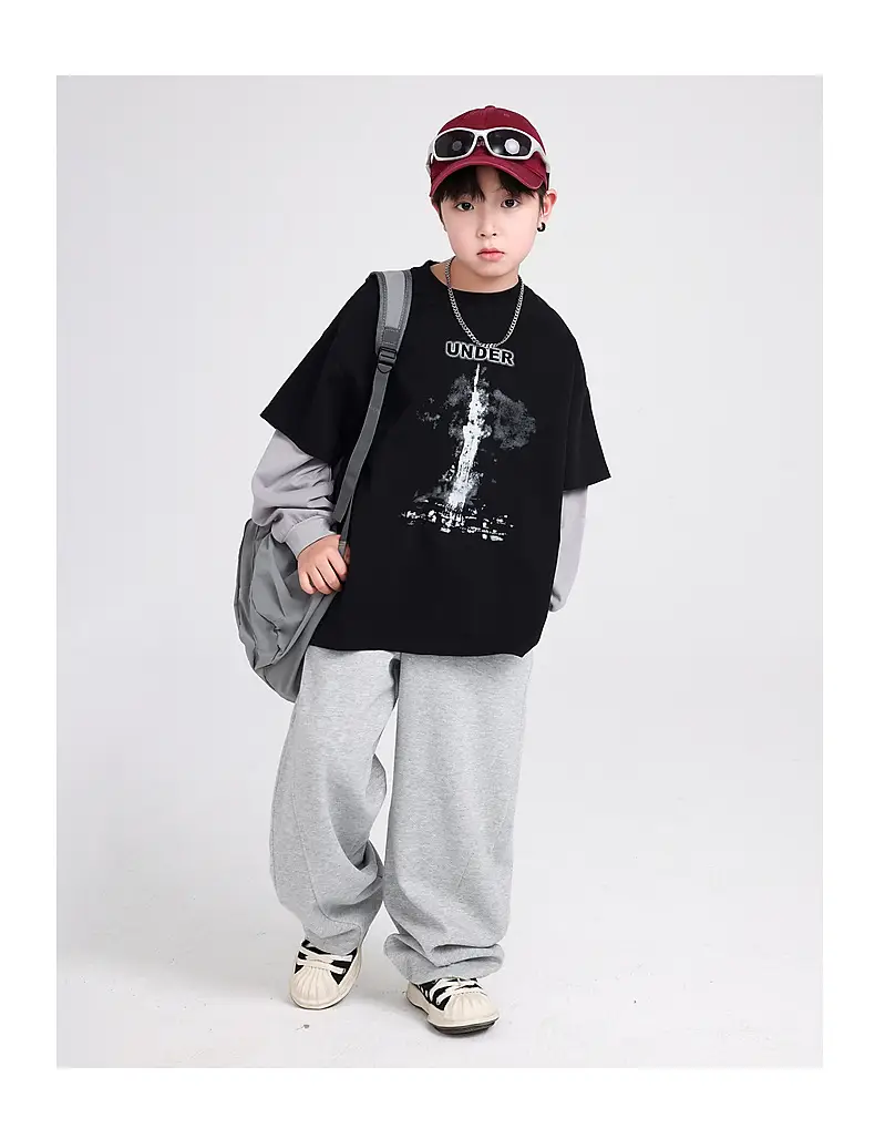 Boys Spring & Autumn Fake Cotton T-Shirt 290G New Style — feature 17