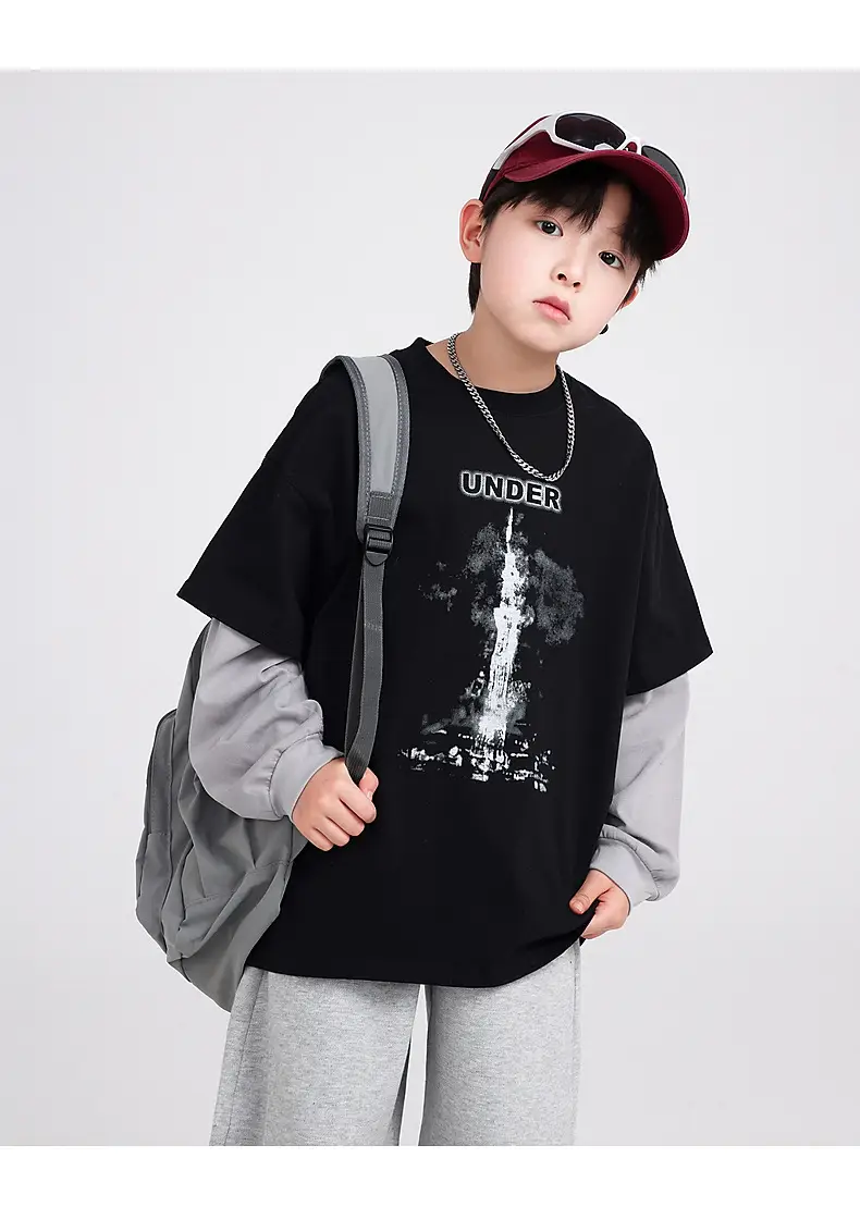 Boys Spring & Autumn Fake Cotton T-Shirt 290G New Style — feature 18