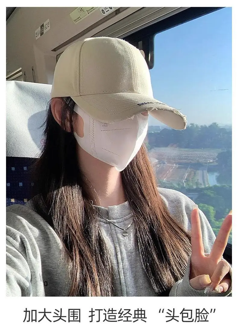 Women Face-Slimming Duckbill Cap with Hard Brim — feature 8