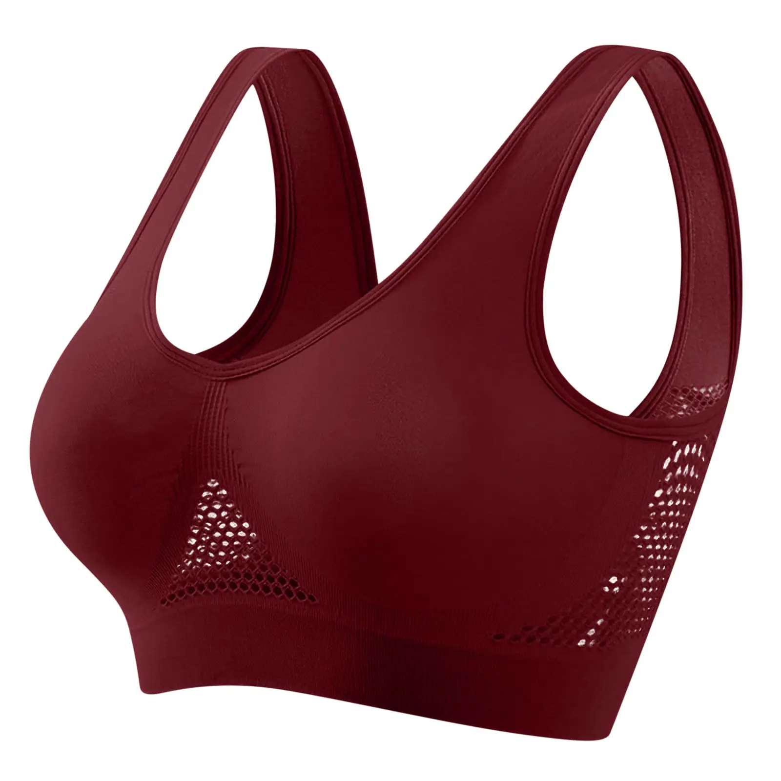 Hollow Mesh Sports Bra Navy Plus Size Breathable - Image 12