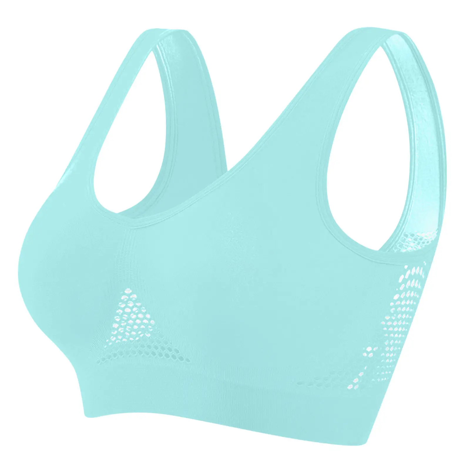 Hollow Mesh Sports Bra Navy Plus Size Breathable - Image 14