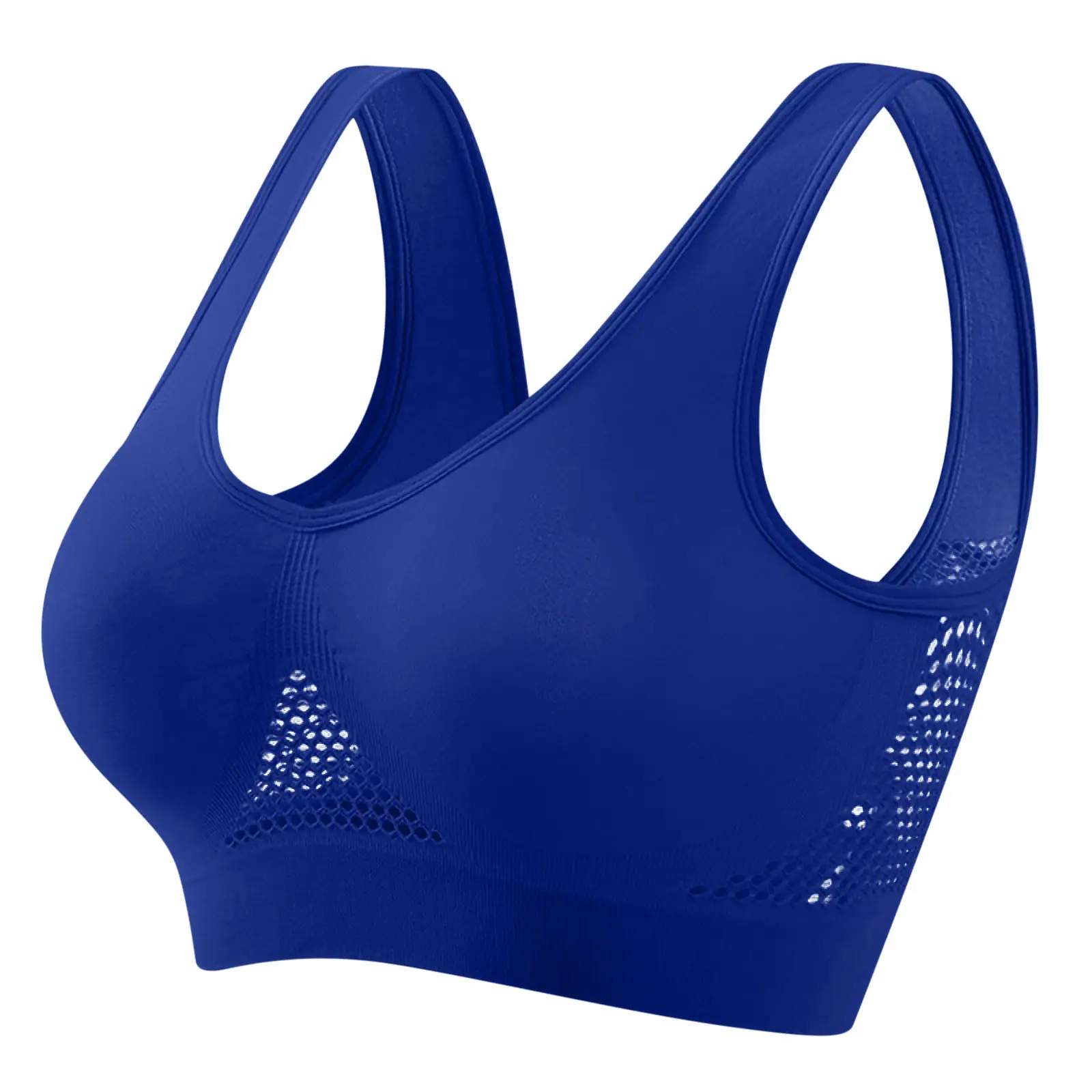 Hollow Mesh Sports Bra Navy Plus Size Breathable — feature 1