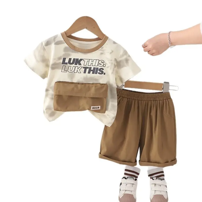 Boys 2-Piece Summer Suit Brown Cotton 1-5Y - Image 5