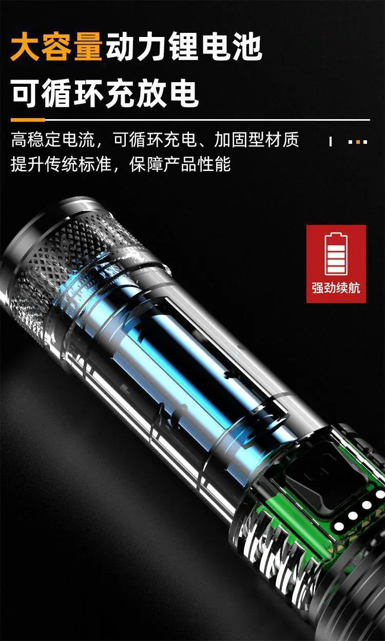 Rechargeable Laser Flashlight 4900m Bright White — feature 14