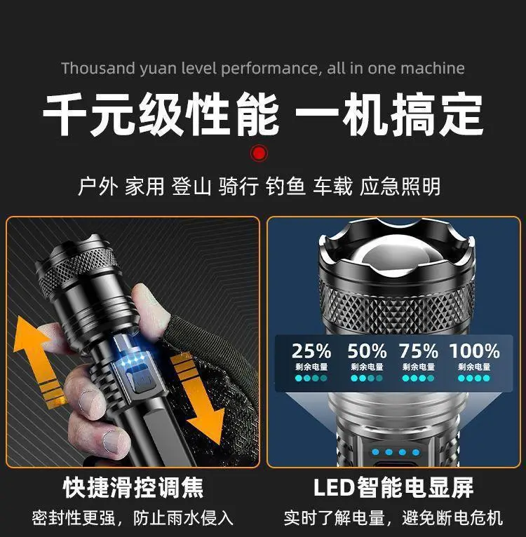 Rechargeable Laser Flashlight 4900m Bright White — feature 2