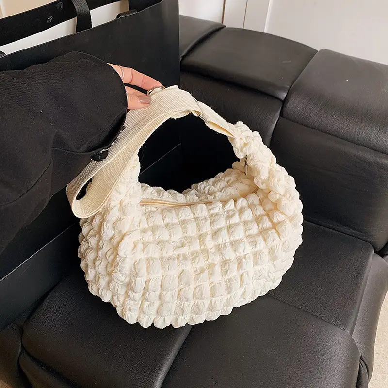 Pink Pleated Shoulder Bag for Women - Image 7
