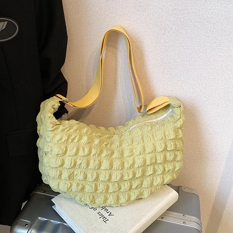 Pink Pleated Shoulder Bag for Women - Image 8