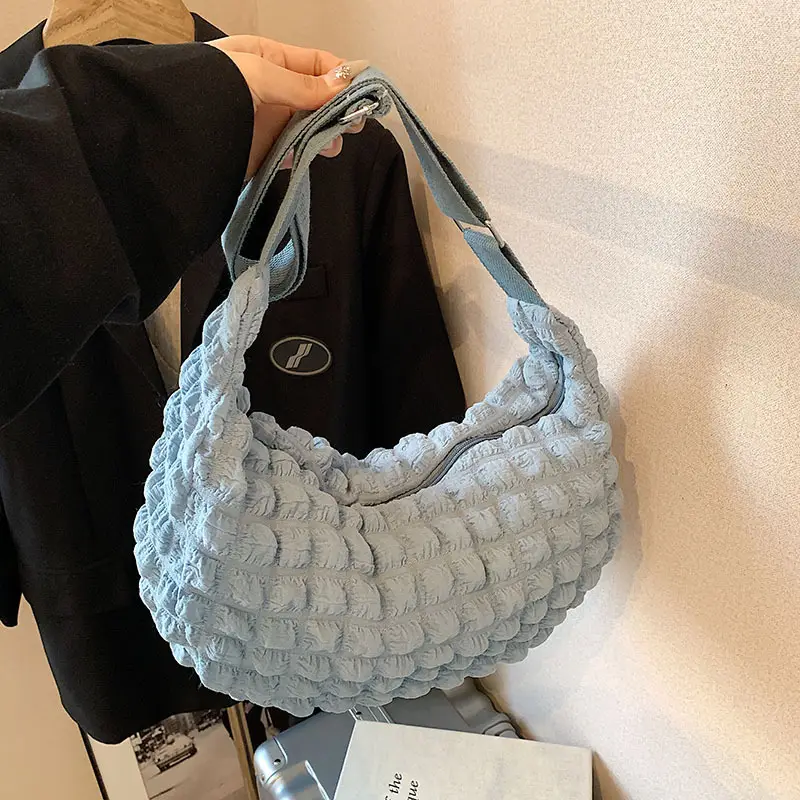 Pink Pleated Shoulder Bag for Women - Image 9