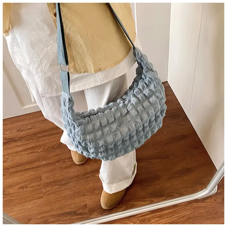 Pink Pleated Shoulder Bag for Women — feature 10