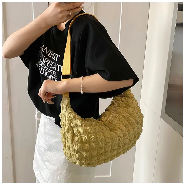 Pink Pleated Shoulder Bag for Women — feature 14
