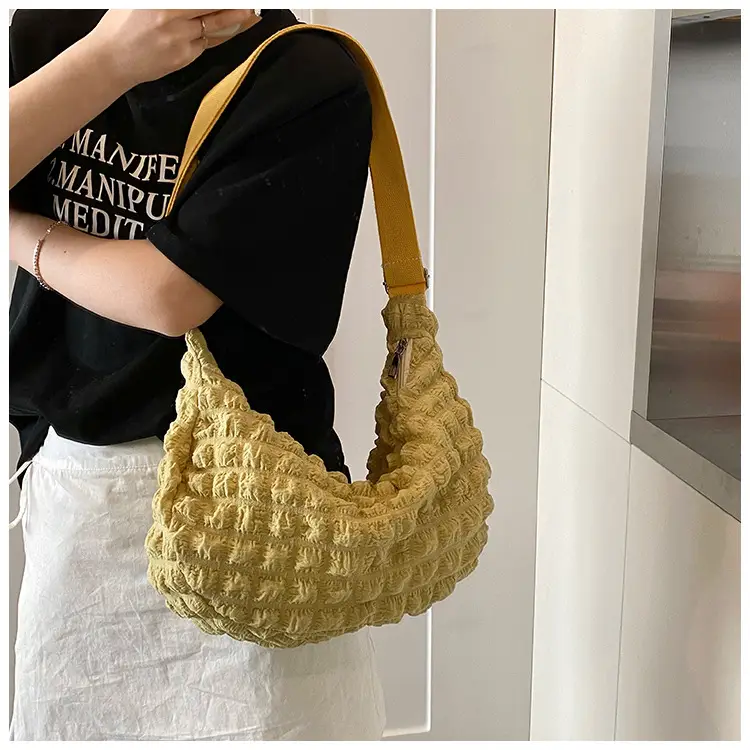 Pink Pleated Shoulder Bag for Women — feature 16