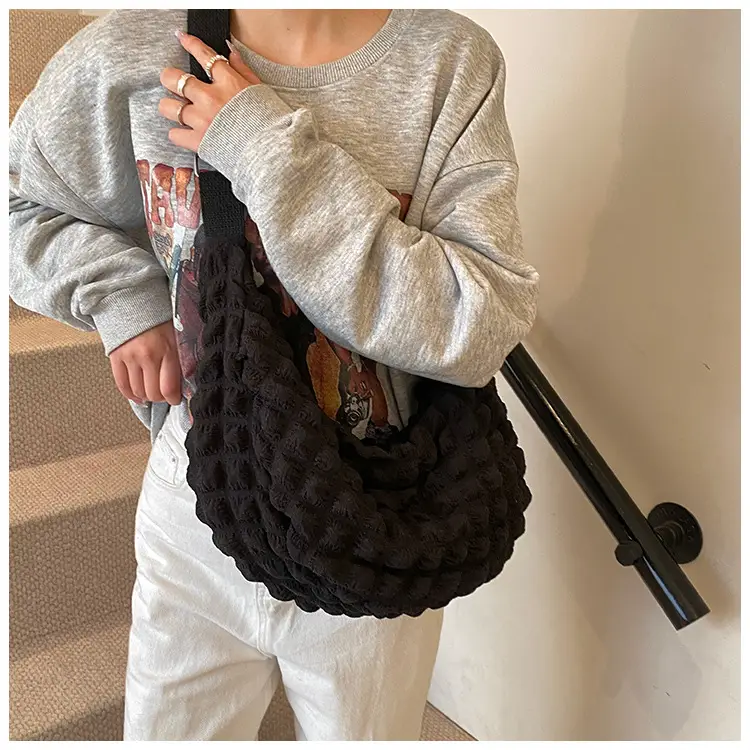 Pink Pleated Shoulder Bag for Women — feature 17