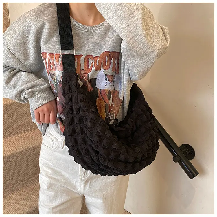 Pink Pleated Shoulder Bag for Women — feature 18