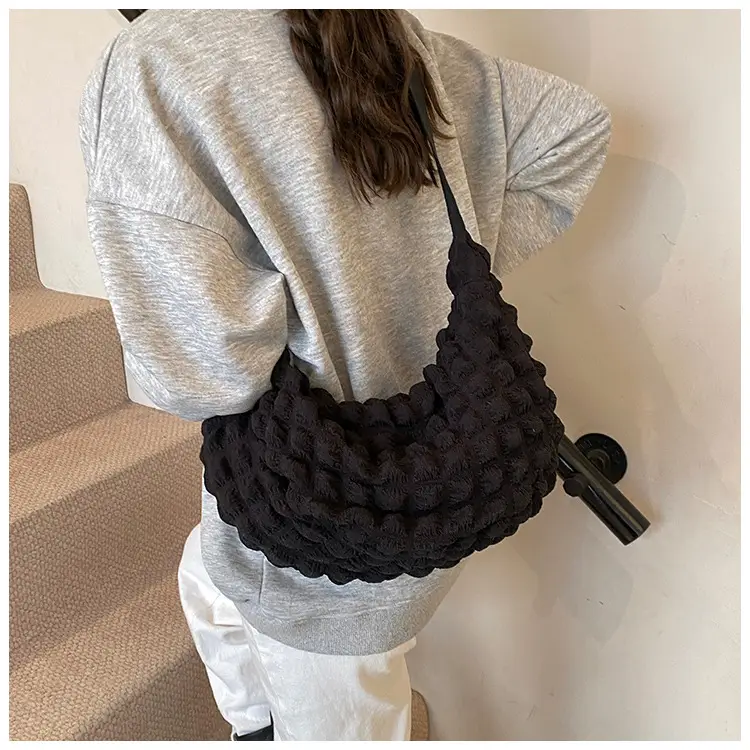 Pink Pleated Shoulder Bag for Women — feature 19