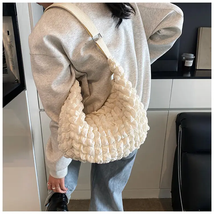 Pink Pleated Shoulder Bag for Women — feature 20