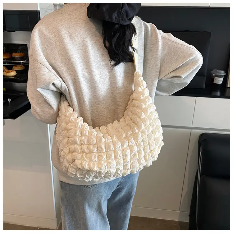 Pink Pleated Shoulder Bag for Women — feature 21