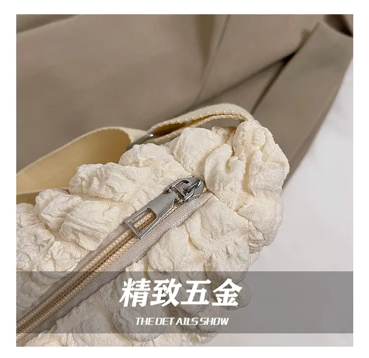 Pink Pleated Shoulder Bag for Women — feature 4