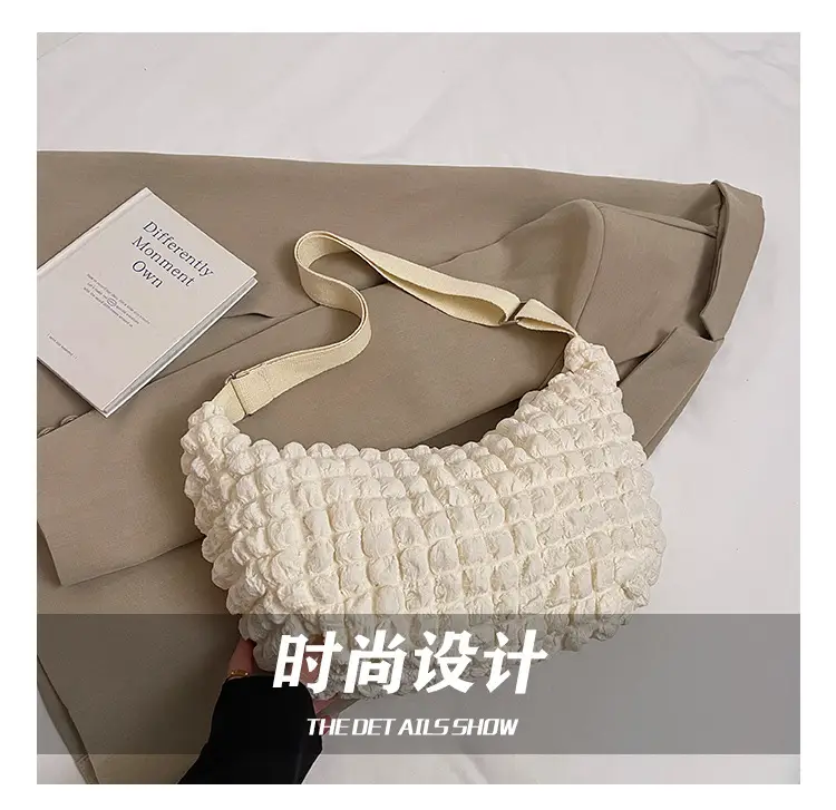 Pink Pleated Shoulder Bag for Women — feature 5