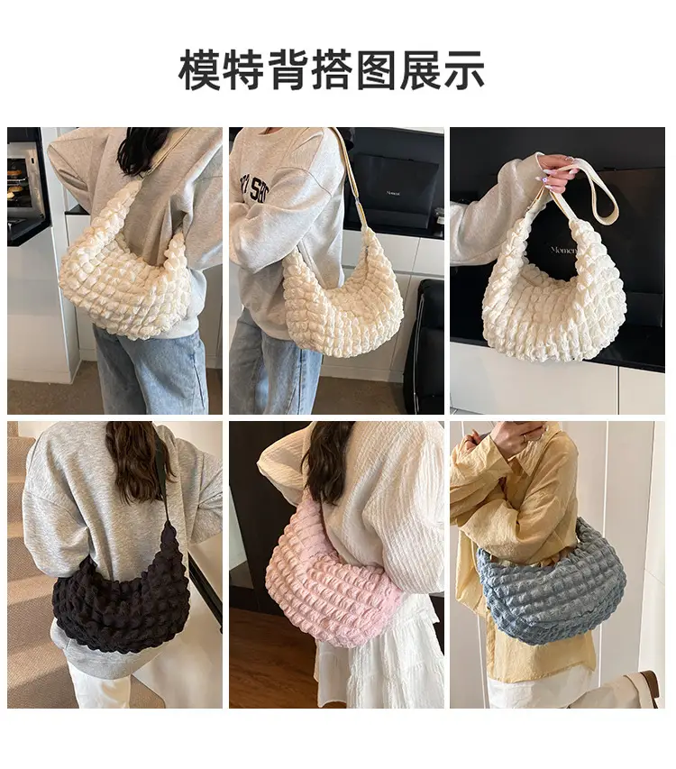 Pink Pleated Shoulder Bag for Women — feature 7