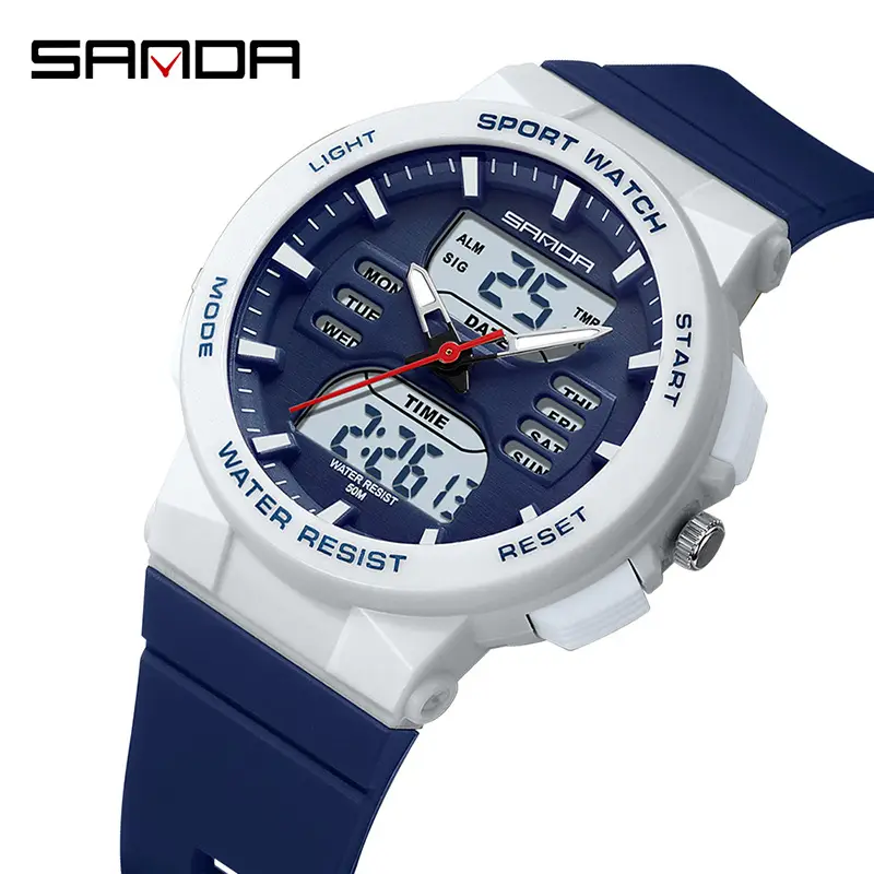 Sanda Pink Digital Sport Watch with Water Resistant Double Display - Image 12