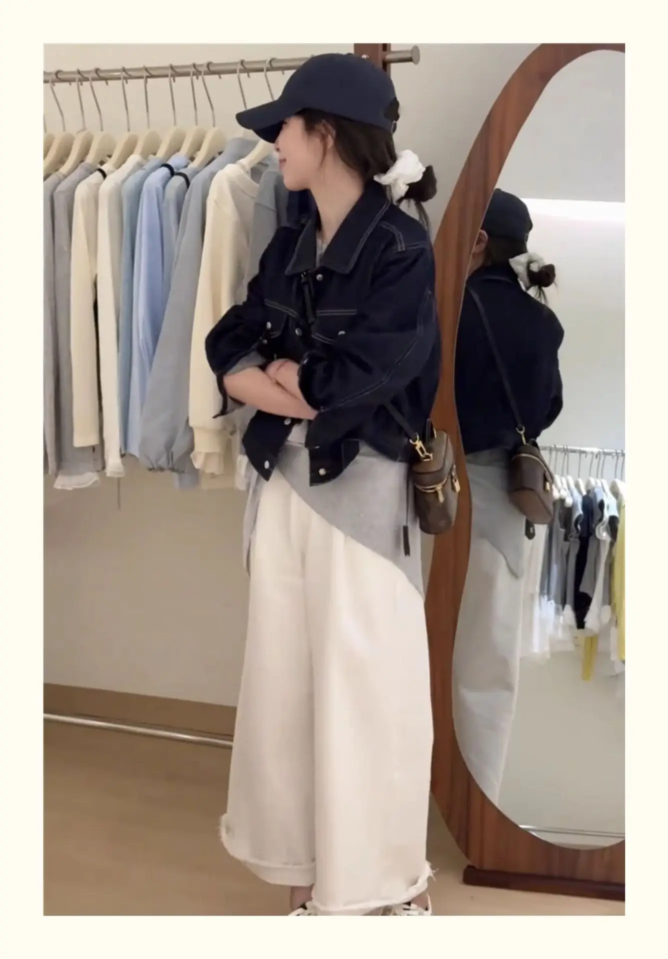 Women Korean Retro Denim Jacket Dark Blue 2025 Spring — feature 11