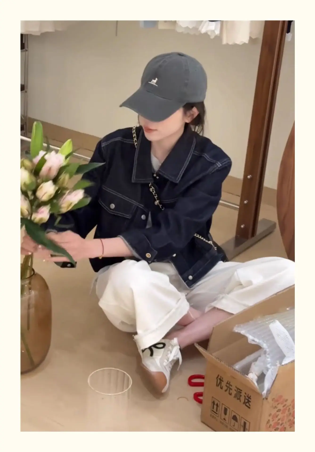 Women Korean Retro Denim Jacket Dark Blue 2025 Spring — feature 5