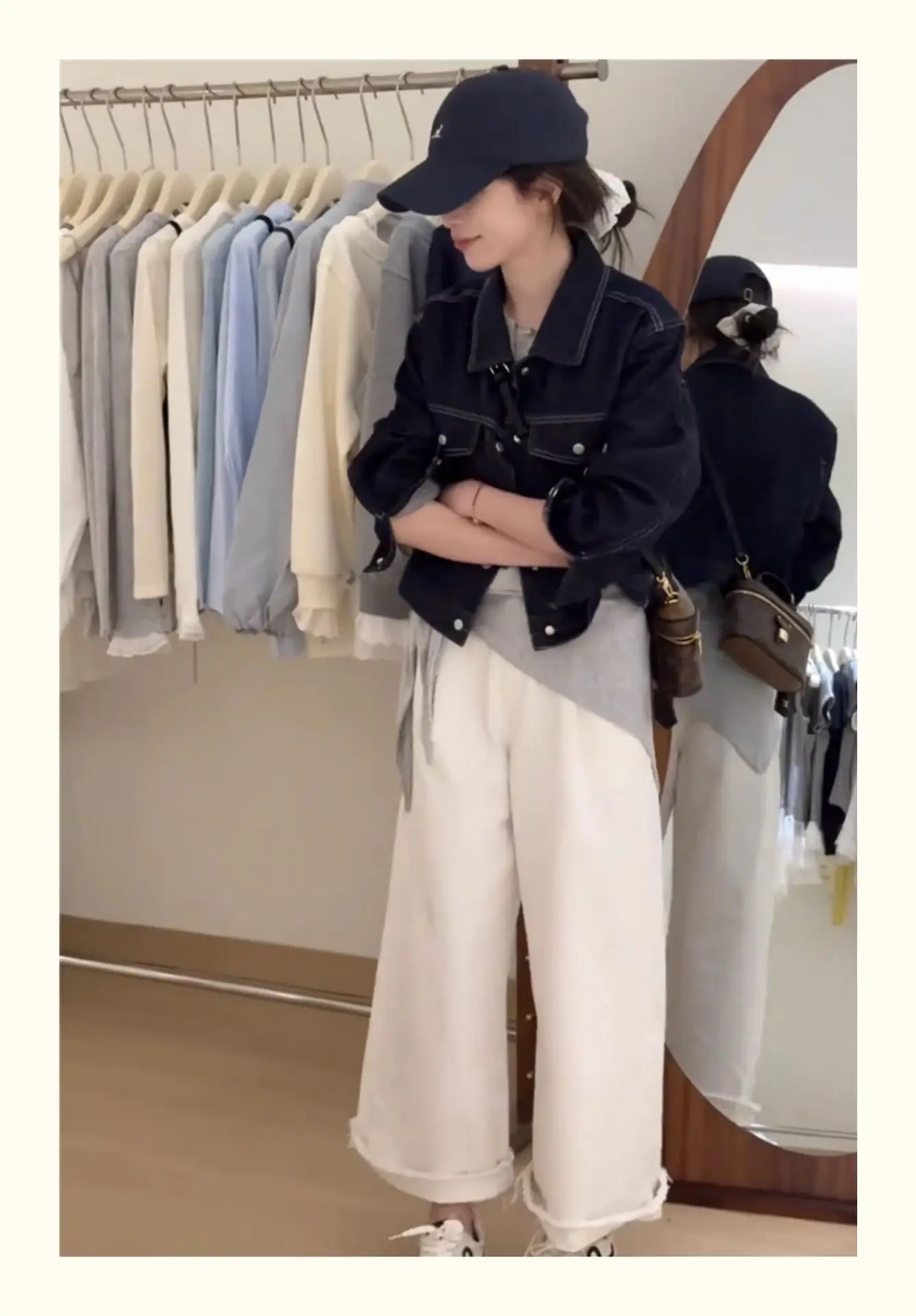 Women Korean Retro Denim Jacket Dark Blue 2025 Spring — feature 6