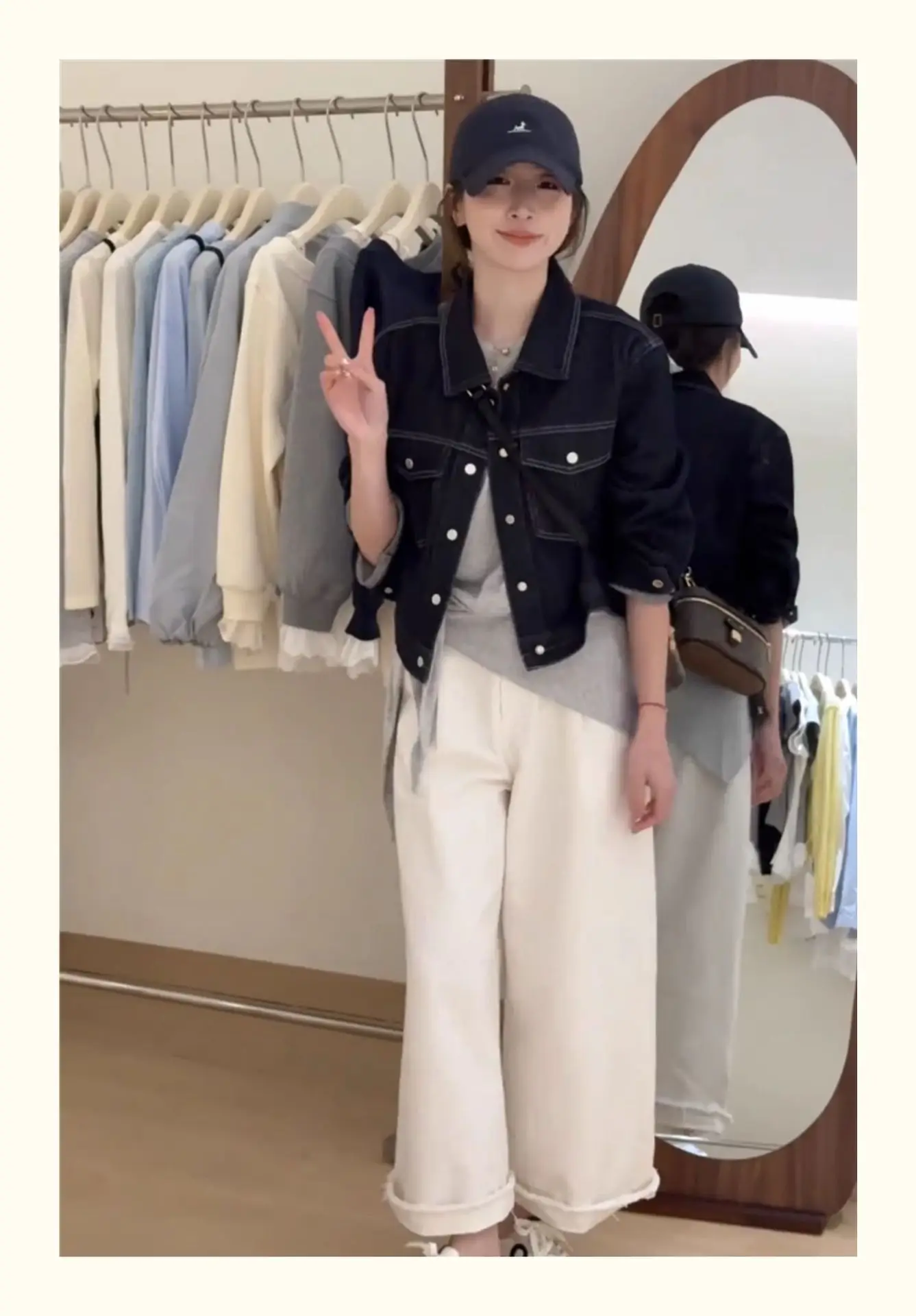 Women Korean Retro Denim Jacket Dark Blue 2025 Spring — feature 9