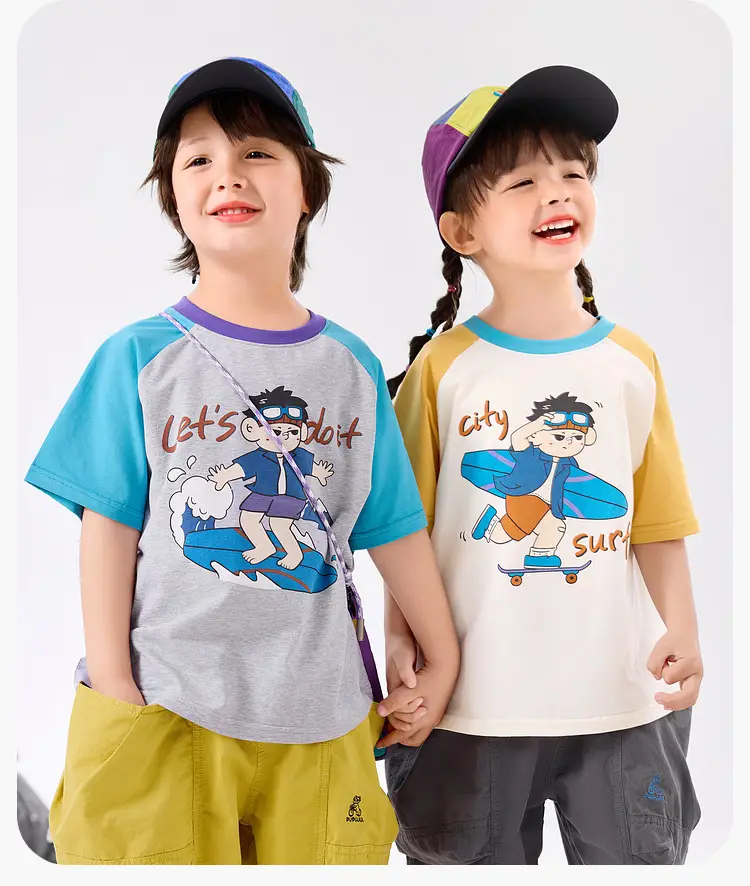 Dudu Kids T-Shirt White Blue Print Summer Set — feature 11