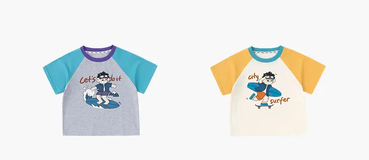 Dudu Kids T-Shirt White Blue Print Summer Set — feature 9