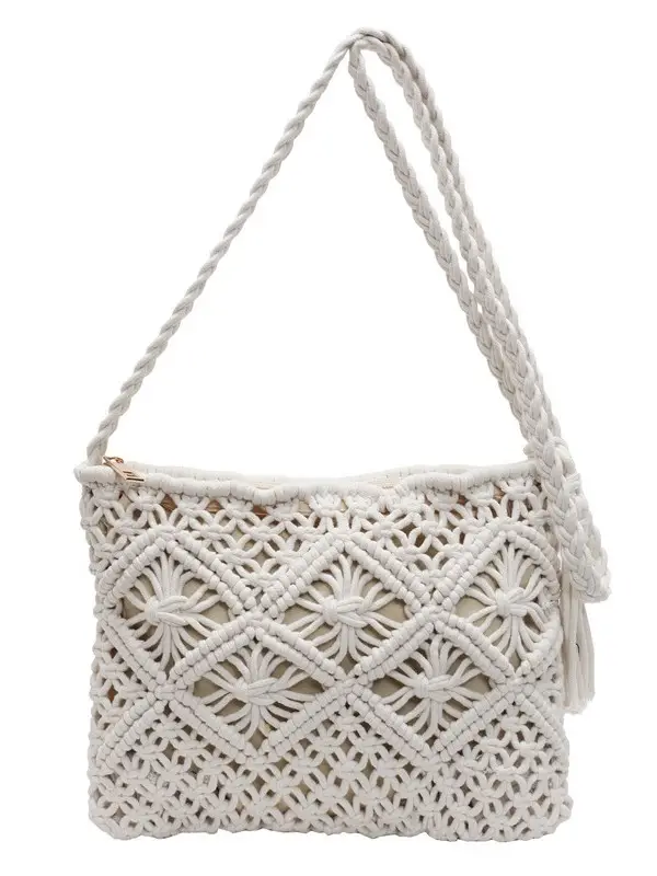 Women's White Woven Crossbody Bag Niche Design - Image 10