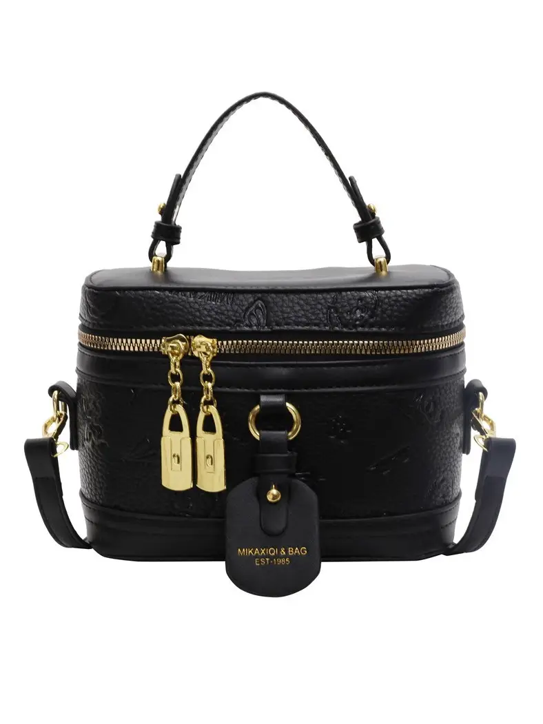 Women's Crossbody Leather Zipper Bag Tan Beige - Image 8