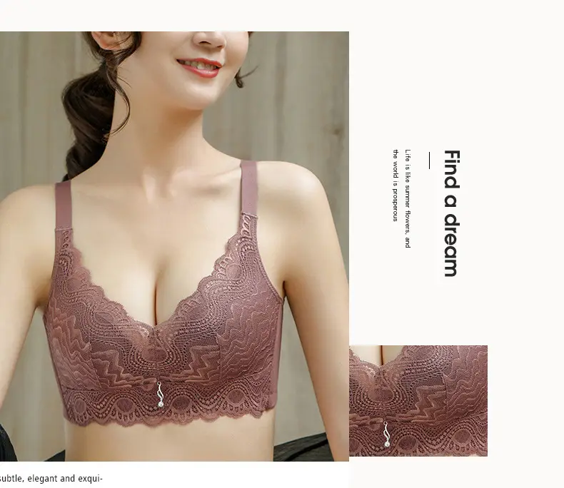 Sexy Lace Lingerie for Women, Wireless, Seamless, Breathable, Comfortable Bra, Small Chest Adjustment Type, Comfortable Women's Underwear — feature 21