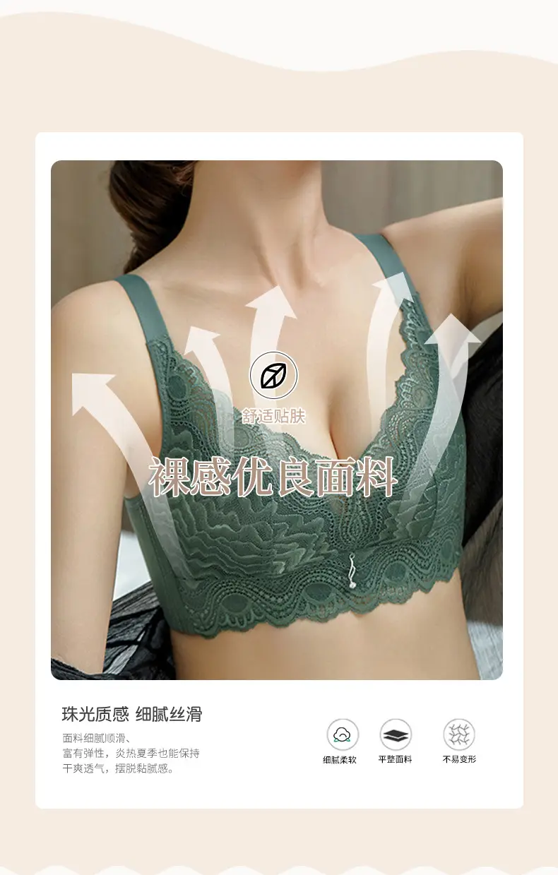 Sexy Lace Lingerie for Women, Wireless, Seamless, Breathable, Comfortable Bra, Small Chest Adjustment Type, Comfortable Women's Underwear — feature 3