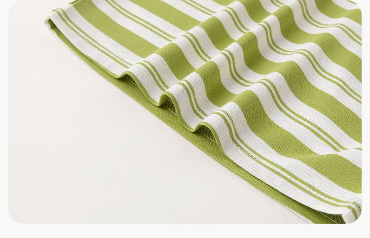 Dudui Striped Baby T-Shirt Green White Summer Boys — feature 12