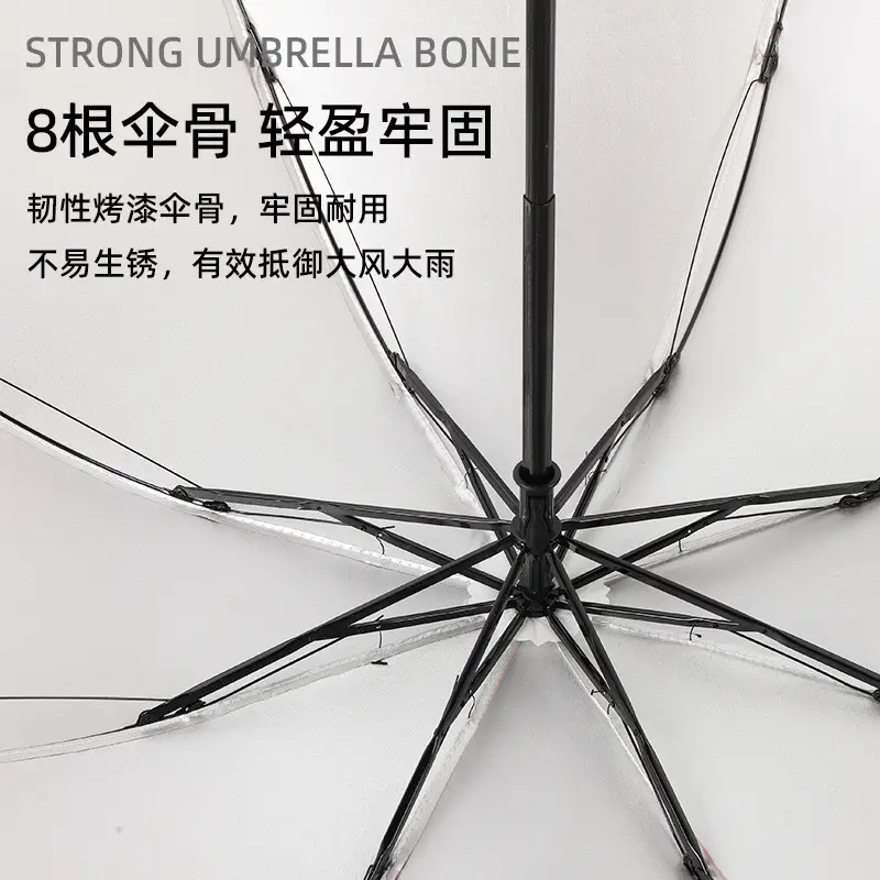 70% Off Silver Plastic Umbrella Seven-Rib Sunshade - Image 4