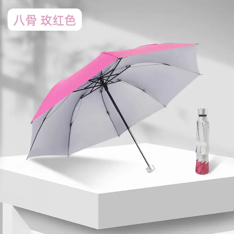 70% Off Silver Plastic Umbrella Seven-Rib Sunshade - Image 6