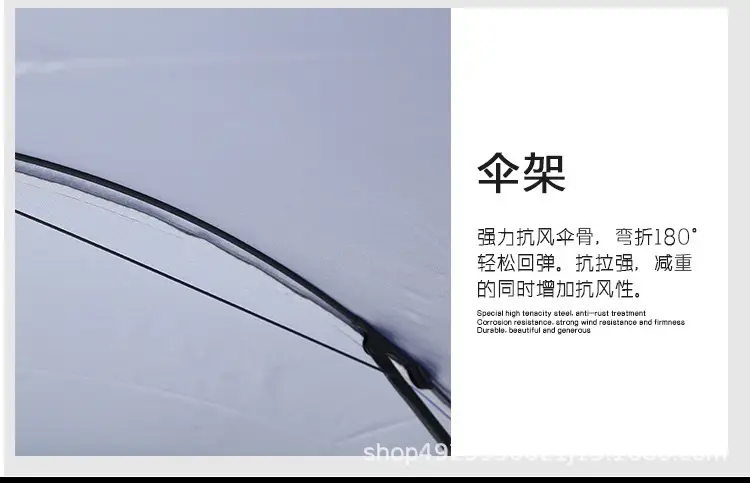70% Off Silver Plastic Umbrella Seven-Rib Sunshade — feature 5