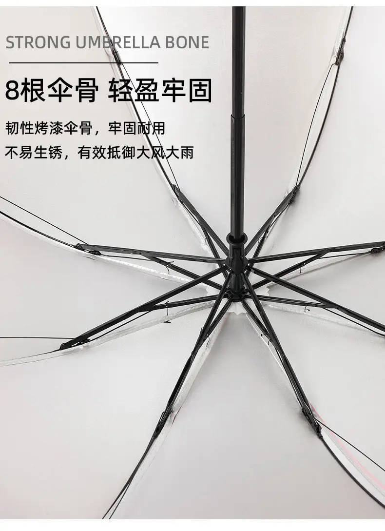 70% Off Silver Plastic Umbrella Seven-Rib Sunshade — feature 6