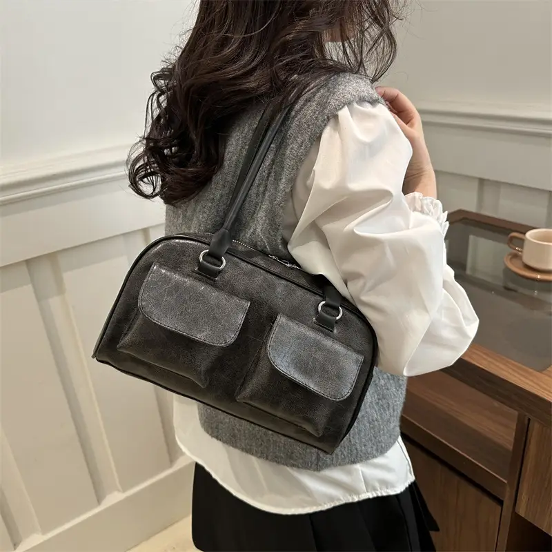 Women's Black Underarm Bag 2025 Western Style - Image 6