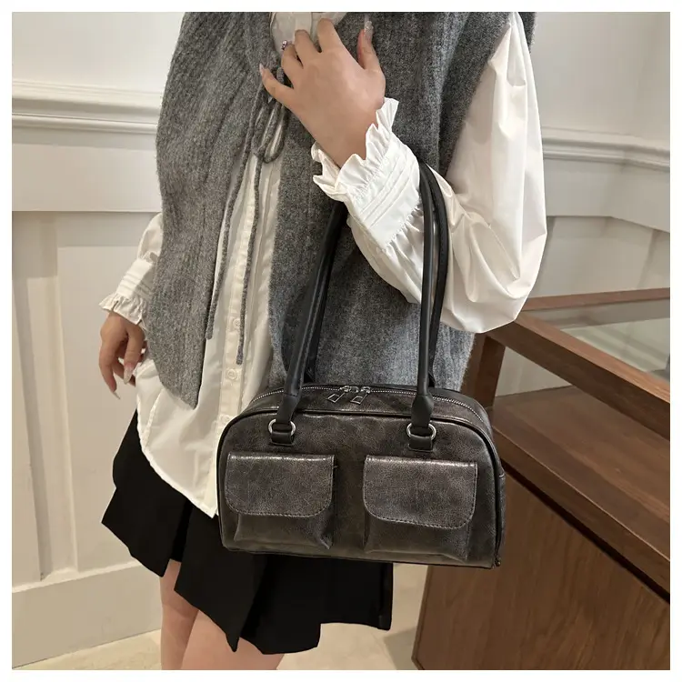 Women's Black Underarm Bag 2025 Western Style — feature 12