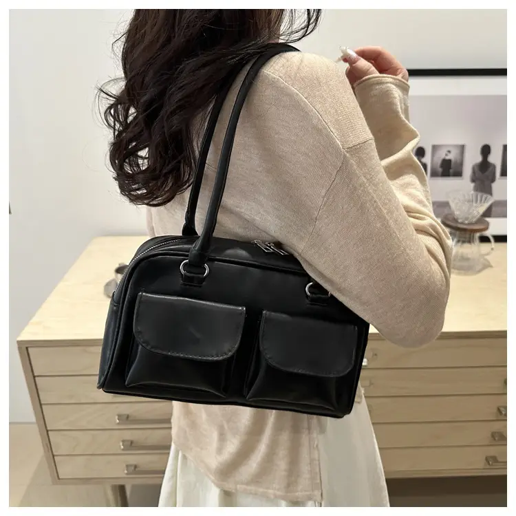 Women's Black Underarm Bag 2025 Western Style — feature 17