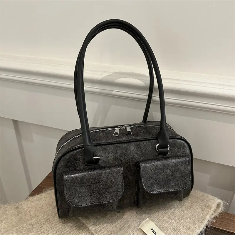 Women's Black Underarm Bag 2025 Western Style - Image 3