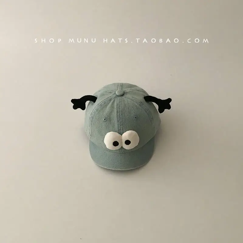 Blue Denim Korean Style Travel Sun Hat for Kids — feature 6