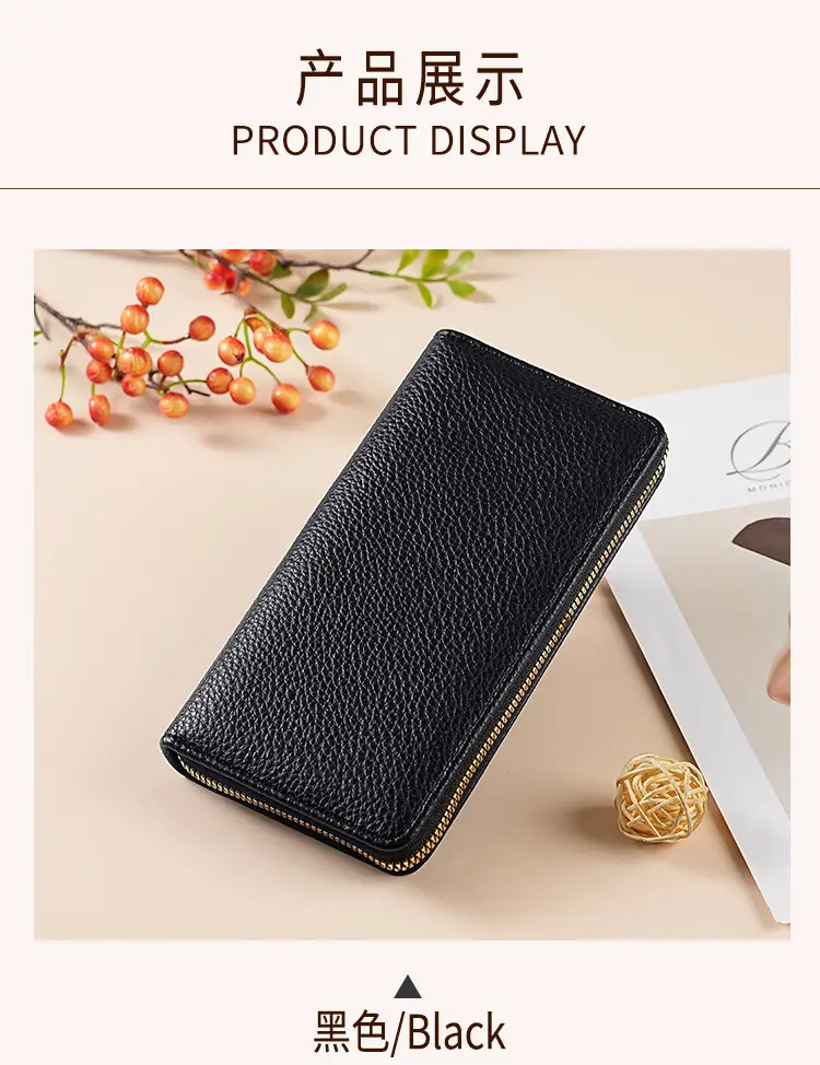 Green Genuine Leather Long Wallet for Women — feature 10