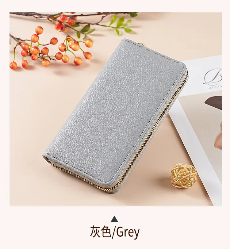 Green Genuine Leather Long Wallet for Women — feature 11