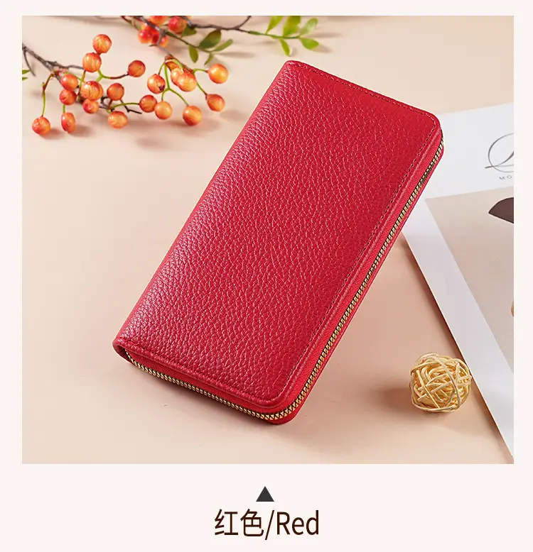 Green Genuine Leather Long Wallet for Women — feature 14