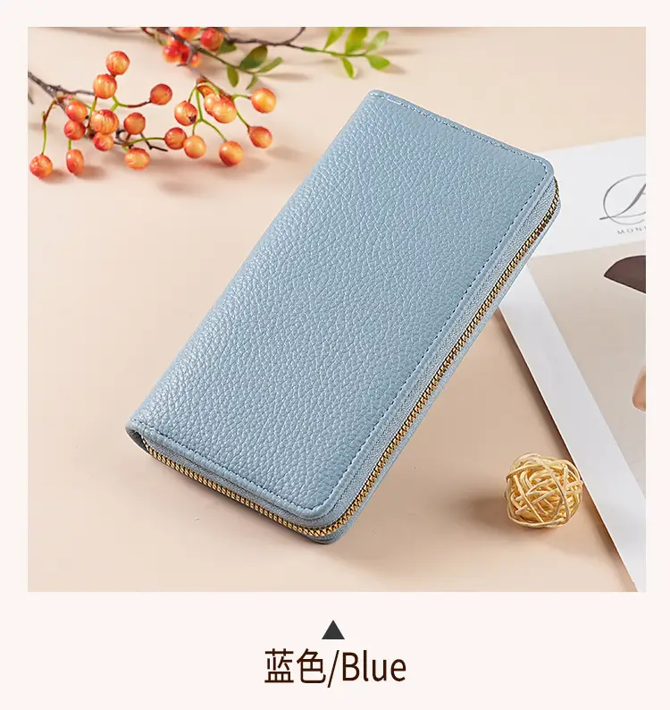 Green Genuine Leather Long Wallet for Women — feature 15